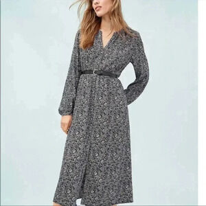 NWT Loft Garden Midi Shirtdress Floral Sz 2